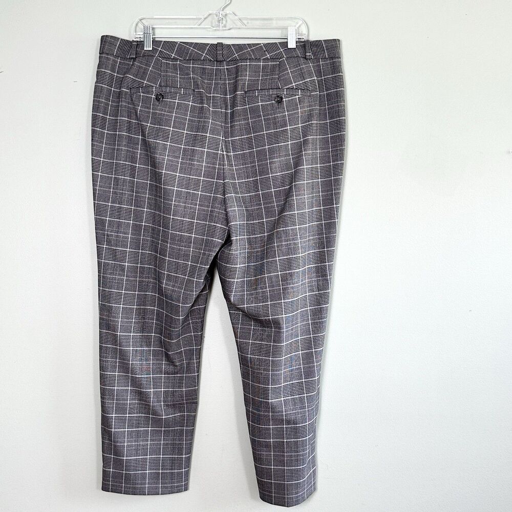 Banana Republic Avery Trouser Dress Pants Womens 18 Gray Plaid Preppy Office - Picture 2 of 12